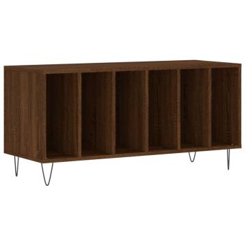 Brown Oak Record Cabinet - Stylish Storage for Vinyl Records