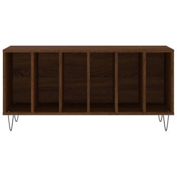 Brown Oak Record Cabinet - Stylish Storage for Vinyl Records