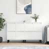 High Gloss White Sideboards - 2 pcs Durable Engineered Wood