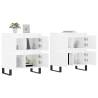 High Gloss White Sideboards - 2 pcs Durable Engineered Wood