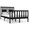 Black Solid Wood Bed Frame 120x190 cm - Small Double