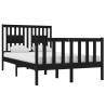 Black Solid Wood Bed Frame 120x190 cm - Small Double