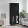 Highboard Black 69.5x34x180 cm Engineered Wood Colour black Quantity in Package 1 Model 2 glass doors 