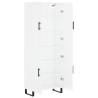 Stylish Highboard in High Gloss White - 69.5x34x180 cm