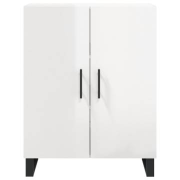 Stylish Highboard in High Gloss White - 69.5x34x180 cm