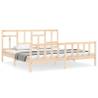 Solid Wood Bed Frame with Headboard 200x200 cm | Hipomarket