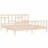 Solid Wood Bed Frame with Headboard 200x200 cm | Hipomarket