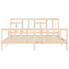 Solid Wood Bed Frame with Headboard 200x200 cm | Hipomarket