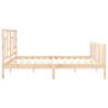 Solid Wood Bed Frame with Headboard 200x200 cm | Hipomarket