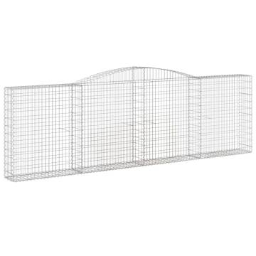 Arched Gabion Baskets - 3 pcs Galvanised Iron Garden Barriers