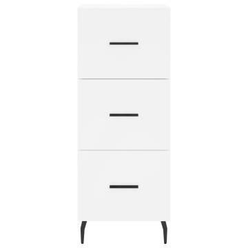 Elegant Highboard White - 34.5x34x180 cm Engineered Wood