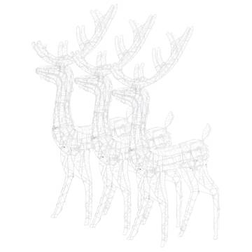 Acrylic Reindeer Christmas Decorations - 3 pcs, Warm White