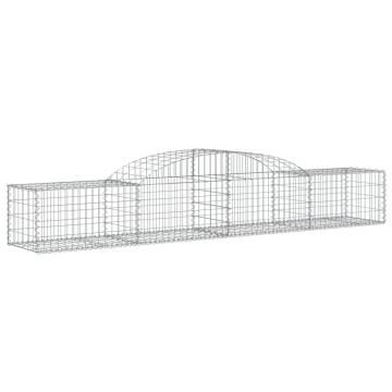 Arched Gabion Baskets Set - Durable Galvanised Iron 300x50x40/60 cm