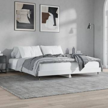 White Bed Frame 140x200 cm | Durable Engineered Wood