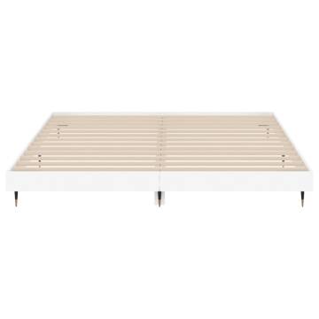 White Bed Frame 140x200 cm | Durable Engineered Wood