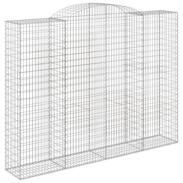 Arched Gabion Baskets 2 Pcs - Galvanised Iron 300x50x220/240 cm