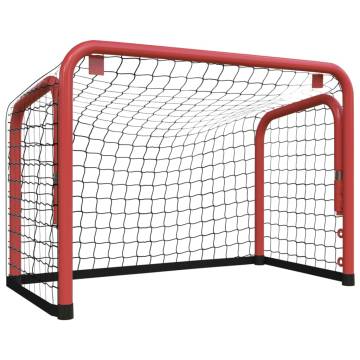 Hockey Goal with Net - Red & Black Steel, 68x32x47 cm