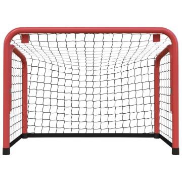 Hockey Goal with Net - Red & Black Steel, 68x32x47 cm