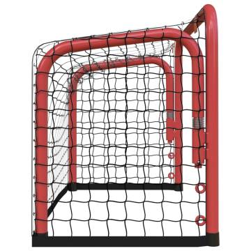 Hockey Goal with Net - Red & Black Steel, 68x32x47 cm