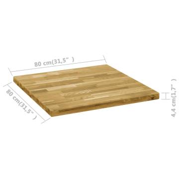 Solid Oak Wood Table Top - 80x80 cm | Hipo Market