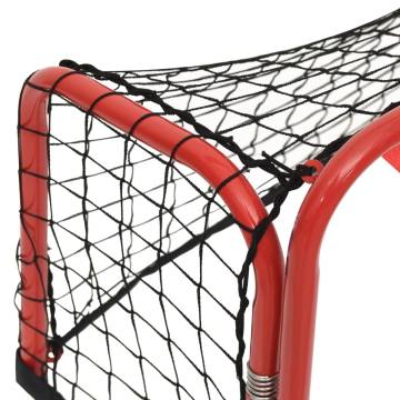 Hockey Goal with Net - Red & Black Steel, 68x32x47 cm