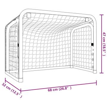 Hockey Goal with Net - Red & Black Steel, 68x32x47 cm