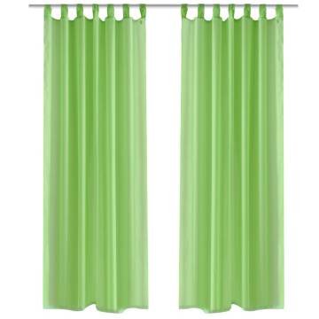 Apple Green Sheer Curtain 140x175cm - 2 Pcs | Hipo Market