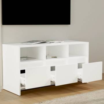 Stylish White TV Cabinet - 102x37.5x52.5 cm | Hipo Market