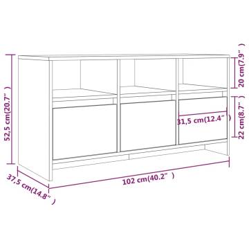 Stylish White TV Cabinet - 102x37.5x52.5 cm | Hipo Market