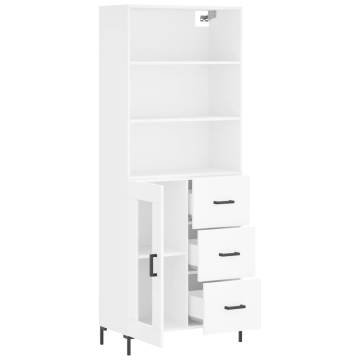 Stylish Highboard White - 69.5x34x180 cm Engineered Wood