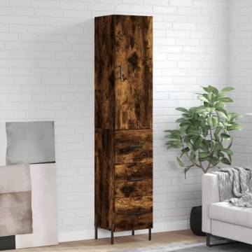 Highboard Smoked Oak - Stylish Engineered Wood Storage | HipoMarket