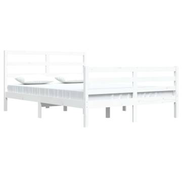 White Solid Pine Bed Frame 160x200 cm | Timeless Design