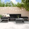 6 Piece Garden Lounge Set Grey Solid Wood Pine Colour grey pine Number of 6 