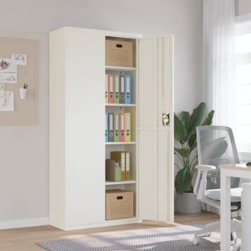 White File Cabinet 90x40x200 cm - Durable Steel Storage Solution