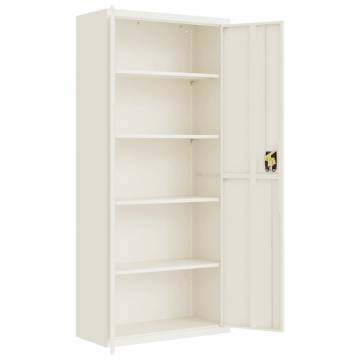 White File Cabinet 90x40x200 cm - Durable Steel Storage Solution