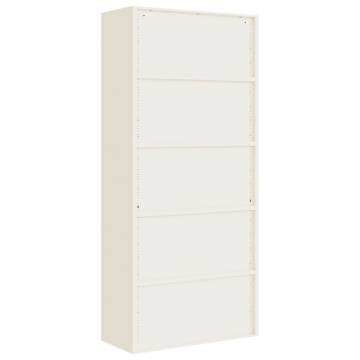 White File Cabinet 90x40x200 cm - Durable Steel Storage Solution