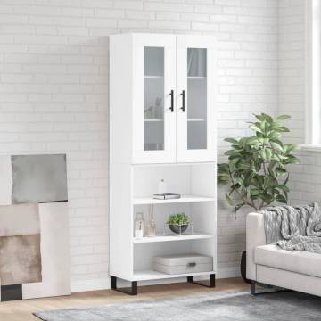 Stylish Highboard White 69.5x34x180 cm - Durable Storage Solution