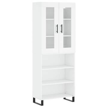 Stylish Highboard White 69.5x34x180 cm - Durable Storage Solution