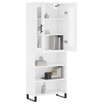 Stylish Highboard White 69.5x34x180 cm - Durable Storage Solution