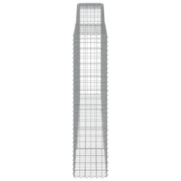 Arched Gabion Baskets - 8 pcs Galvanised Iron Garden Barriers