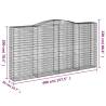 Arched Gabion Baskets - 8 pcs Galvanised Iron Garden Barriers