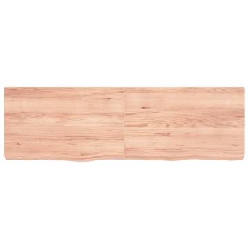 Light Brown Solid Oak Bathroom Countertop - 160x50cm