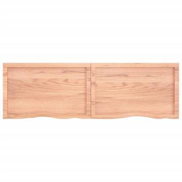 Light Brown Solid Oak Bathroom Countertop - 160x50cm