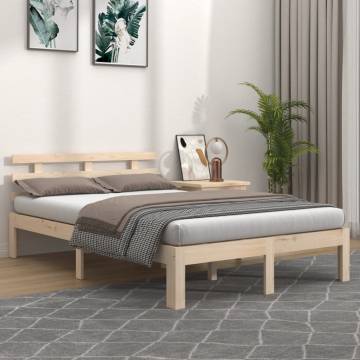 Solid Wood Bed Frame 140x200 cm - Modern & Sturdy Design