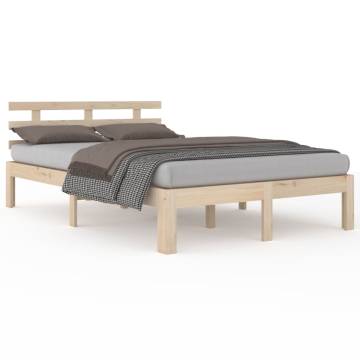 Solid Wood Bed Frame 140x200 cm - Modern & Sturdy Design