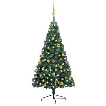 Artificial Half Pre-lit Christmas Tree with Ball Set - 120 cm