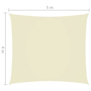 Sunshade Sail Oxford Fabric - 4x5 m Cream Outdoor Shade