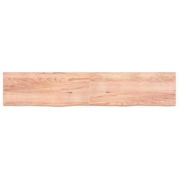 Light Brown Solid Wood Bathroom Countertop | 200x40 cm