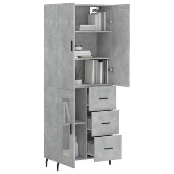 Stylish Highboard Concrete Grey - 69.5x34x180 cm | Hipomarket