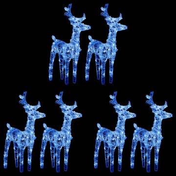 Blue Christmas Reindeers - 6 pcs with 240 LEDs | HipoMarket